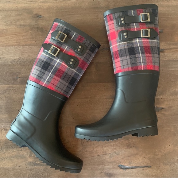 ugg plaid rain boots